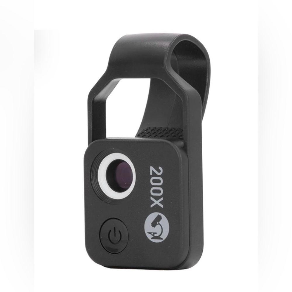 NIB Pyhodi 200X Phone Mini Pocket Microscope with LED Light Black